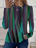 Women's Long Sleeve T-shirt Spring/Fall As Picture Abstract Printing Jersey Crew Neck Daily Going Out Casual Top