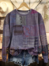 Women's vintage floral patchwork art print sweatshirt