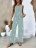 Women's Striped Printed CasualVest And Trousers Two-Piece Suit