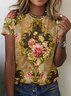 Crew Neck Floral Casual Regular Fit T-Shirt