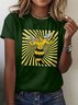 Casual Geometric Crew Neck T-Shirt