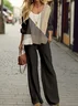 Women's Geometric Spring Print Casual Tops and Pants Two-piece Set