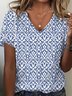 V Neck Loose Jersey Vintage T-Shirt