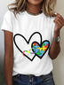 Autism Awareness Heart Cotton T-Shirt