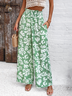 Women's  H-Line Baggy Pants Daily Going Out Pants Navyblue Casual Printing Floral Spring/Fall Pants