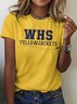 Casual Text Letters Crew Neck Regular Fit T-Shirt
