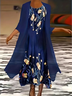 Women's Vintage Floral Print Casual Print Two-Piece Dress