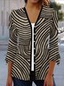 Geometric Print Casual Long Sleeve Shawl Jacket