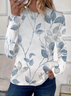 Women's Floral Spring Print Casual Round Neck Long Sleeve T-Shirt