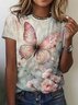 Casual Regular Fit Floral Crew Neck T-Shirt