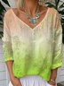 Vintage Jersey Floral V Neck T-Shirt