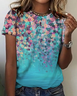 Floral crew neck short sleeve T-shirt