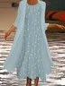 Women's Retro Stripe Print Casual Print Two Piece Dress