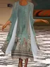 Women's Vintage Floral Print Casual Print Two-Piece Dress