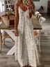 Vintage Loose V Neck Dress With No