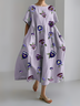 Women's Artistic Floral Print Vintage Casual Dress