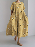 Honey Crew Neck Casual Dress With No Belt