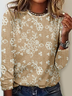 Loose Lace Crew Neck Casual T-Shirt