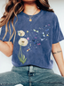 Dandelion Dragonfly Print Wash T-Shirt