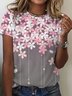 Casual Crew Neck Loose Gradient Pattern T-Shirt