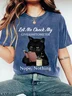 Let Me Check My GIVEASHITOMETER Nope, Nothing Funny Cat Print T-Shirt