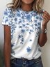 Gradient Pattern Casual Jersey Crew Neck T-Shirt