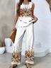 Flowers jacket and trouser suit Two-piece