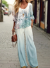Women's Floral Spring Print Casual Two-Piece Suit