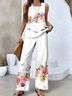 Flowers jacket and trouser suit Two-piece