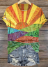 Crew Neck Casual Geometric Cotton T-Shirt