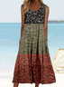 Crew Neck Ditsy Floral Vintage Dress With No