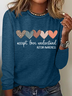 Accept Love Understand Autism Acceptance Shirt Autism Awareness Mom Shirt Casual Long Sleeve Shirt