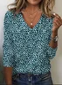 Women's Floral Spring Print Casual V-Neck Long Sleeve T-Shirt