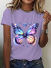 Iridescent Butterfly Cotton T-Shirt