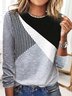 Casual Long Sleeve Round Neck T-Shirt