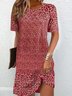 Lovely Floral Art Print Pocket Cotton Dress