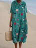 Casual Crew Neck Dress With No Belt