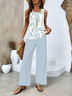 Women's Floral Spring Print Casual Leggings