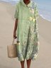 Floral Casual Regular Fit Cotton Dress With No Belt