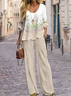 Women's Floral Spring Casual Two-Piece Suit