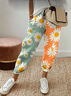 Women's  H-Line Straight Pants Daily Going Out Pants As Picture Casual Printing Floral Spring/Fall Pants