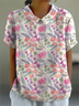 Loose Shawl Collar Casual T-Shirt