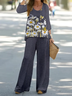 Women's Floral Spring Print Two Piece Suit