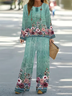Women's Floral Spring Print Two Piece Suit