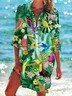 Women's Parrot Print Spring and Summer Fashionable Long Sleeve Shirt