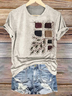 Crew Neck Casual Regular Fit Geometric T-Shirt