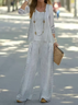 Women's Striped Spring Print Two Piece Suit
