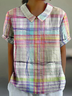 Loose Casual Multicolor Block T-Shirt