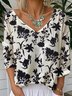 Casual Jersey Loose V Neck T-Shirt