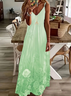 Women's Floral Spring Print Sexy Fashion Suspender Long Dress